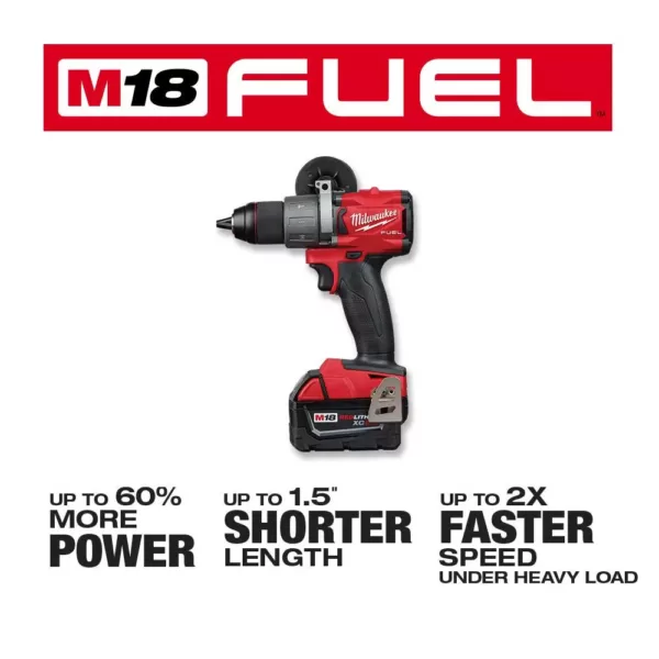 Milwaukee M18 FUEL 18-Volt Lithium-Ion Brushless Cordless Hammer Drill Driver/SDS Rotary Hammer/ Impact Driver with 4-Batteries