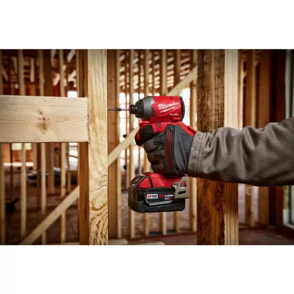 Milwaukee M18 FUEL 18-Volt Lithium-Ion Brushless Cordless Hammer Drill/6-1/2 in. Circular Saw/ Impact Driver with 4-Batteries