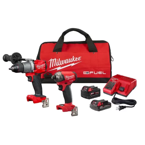 Milwaukee M18 FUEL 18-Volt Lithium-Ion Brushless Cordless Surge Impact Driver/Hammer Drill Combo Kit (2-Tool) with 2-Batteries