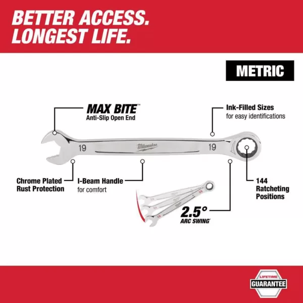 Milwaukee 1/4 in. Drive SAE/Metric Ratchet/Socket/ Combination Ratcheting Wrench Mechanics Tool Set (64-Piece)