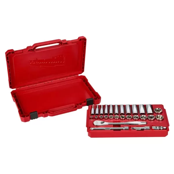 Milwaukee 3/8 in. Drive SAE/Metric Ratchet and Socket Mechanics Tool Set (60-Piece)