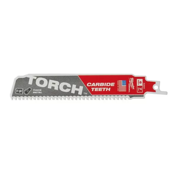 Milwaukee 6 in. 7 TPI TORCH Carbide Teeth Metal Cutting Sawzall Reciprocating Saw Blade (2 Pack)