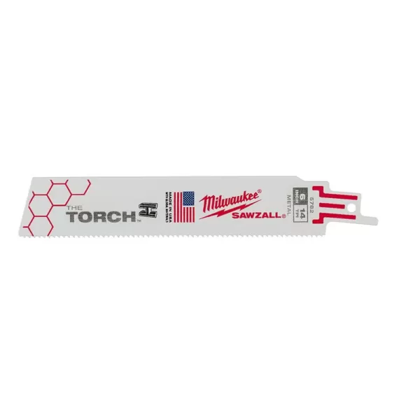 Milwaukee 6 in. 14 TPI Torch Medium Metal Cutting SAWZALL Reciprocating Saw Blades (5-Pack)