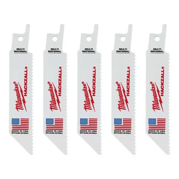 Milwaukee 4 in. 10 Teeth Per in. Multi Material Cutting HACKZALL Reciprocating Saw BladesBlade (5 Pack)