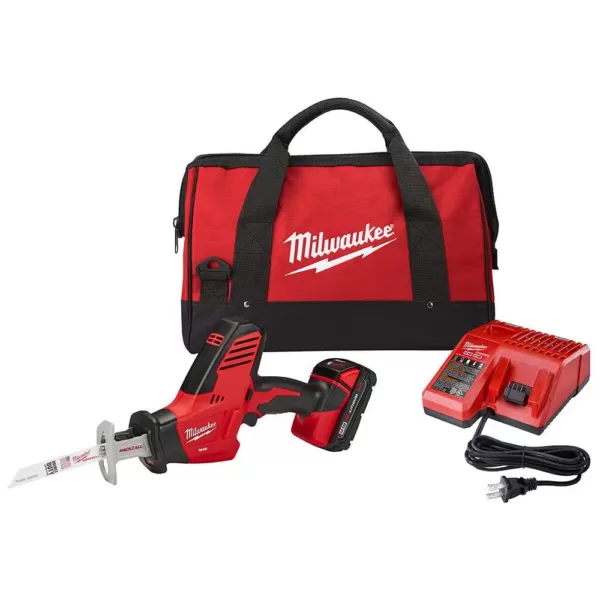 Milwaukee M18 18-Volt Lithium-Ion Cordless Hackzall Reciprocating Saw Kit with (1) 1.5Ah Battery, Charger and Tool Bag