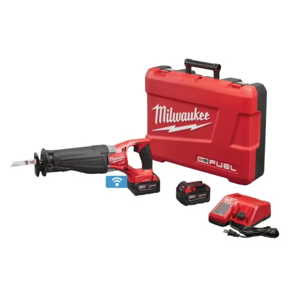 Milwaukee M18 FUEL ONE-KEY 18-Volt Lithium-Ion Brushless Cordless SAWZALL Reciprocating Saw Kit with Two 5.0 Ah Batteries, Case