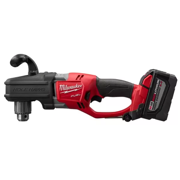 Milwaukee M18 FUEL 18-Volt Lithium-Ion Brushless Cordless Hole Hawg 1/2 in. Right Angle Drill Kit W/(2) 9.0Ah Batteries