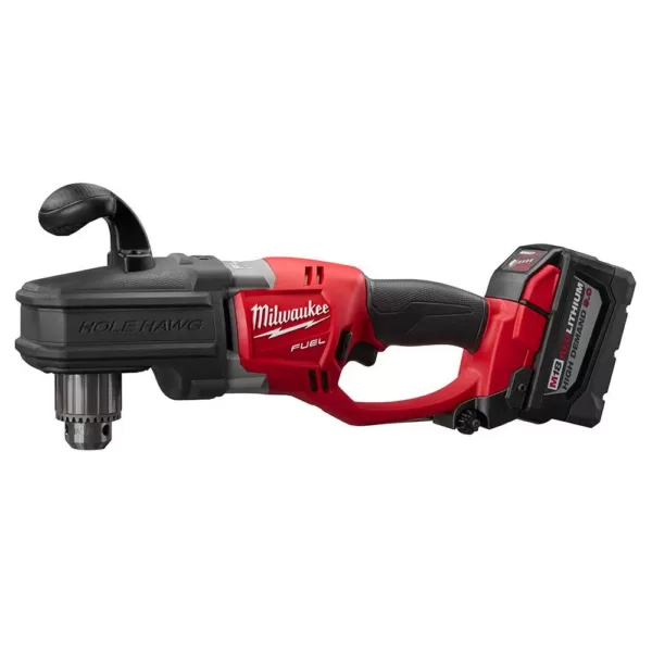 Milwaukee M18 FUEL 18-Volt Lithium-Ion Brushless Cordless Hole Hawg 1/2 in. Right Angle Drill Kit W/(2) 9.0Ah Batteries