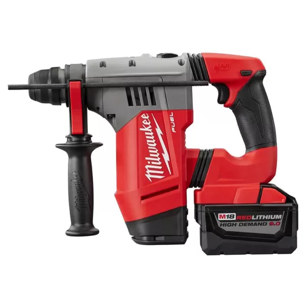 Milwaukee M18 FUEL 18-Volt Lithium-Ion Brushless Cordless 1-1/8 in. SDS-Plus Rotary Hammer Kit W/(2) 9.0Ah Batteries,Rapid Charger