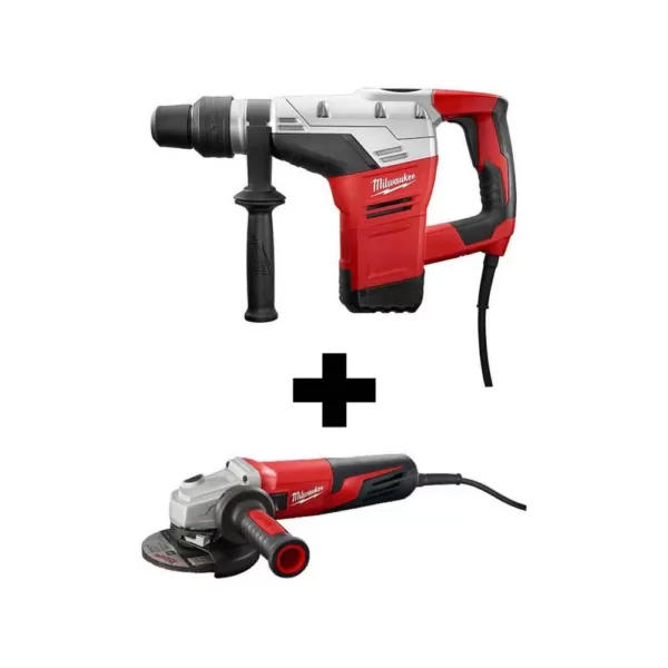 Milwaukee 10.5 Amp Corded 1-9/16 in. SDS-Max Rotary Hammer Kit with 5 in. Small Angle Grinder with Dial Speed