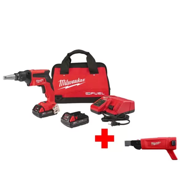 Milwaukee M18 FUEL 18-Volt Lithium-Ion Brushless Cordless Drywall Screw Gun Compact Kit with Collated Screw Gun Attachment