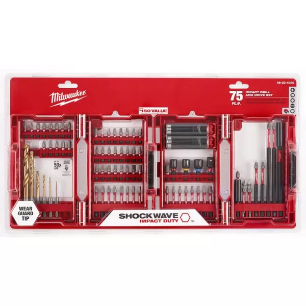 Milwaukee Shockwave Impact Duty Drill and Drive Bit Set (75-Piece)