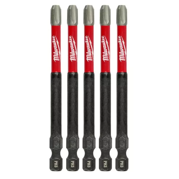 Milwaukee SHOCKWAVE Philips #3 3.5 in. Impact Duty Steel Screwdriver Bit (5-Pack)