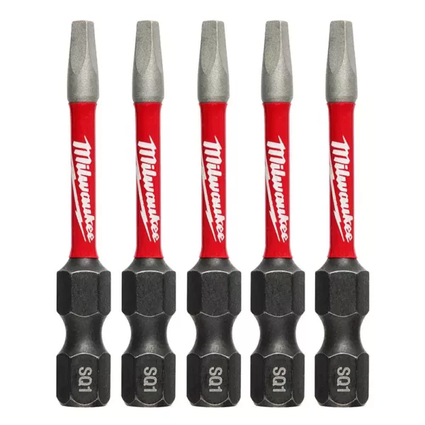 Milwaukee SHOCKWAVE #1 2 in. Impact Duty Square Steel Power Bit (5-Pack)