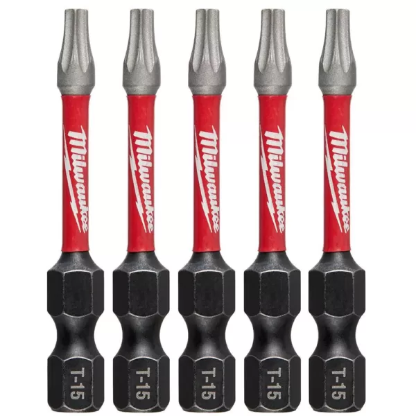 Milwaukee SHOCKWAVE Torx #15 2 in. Impact Duty Steel Screwdriver Bit (5-Pack)