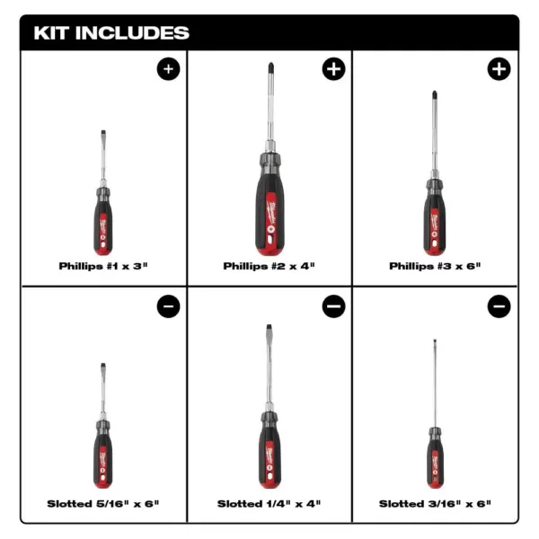 Milwaukee Screwdriver Cushion Grip Set (6-Piece)