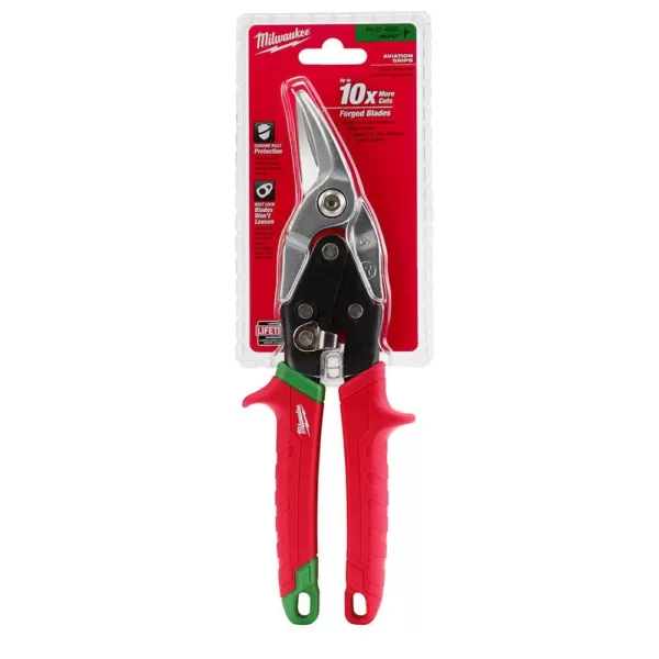 Milwaukee 10 in. Right-Cut Aviation Snips