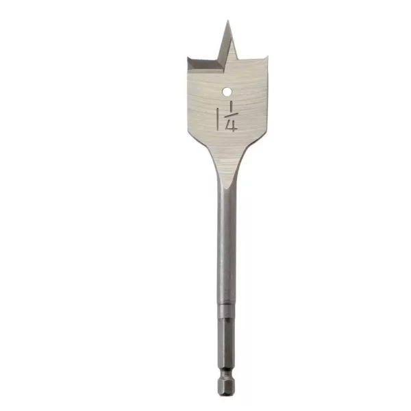 Milwaukee 1-1/4 in. x 6 in. High Speed Steel Flat Wood Boring Bit