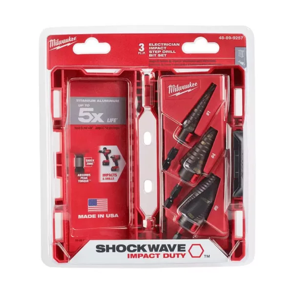 Milwaukee Titanium SHOCKWAVE Impact Duty Step Bit Kit with Cobalt Drill Bit Set (18-Piece)