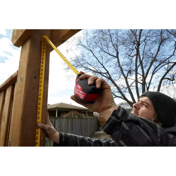 Milwaukee 25 ft. x 1.3 in. W Blade Tape Measure with 14 ft. Standout with 16 ft. Compact Auto Lock Tape Measure