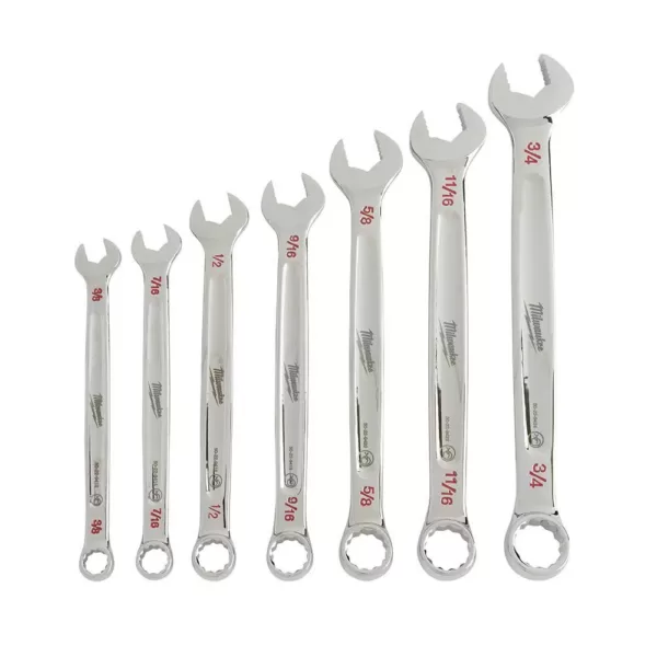 Milwaukee Combination SAE Wrench Mechanics Tool Set (7-Piece)