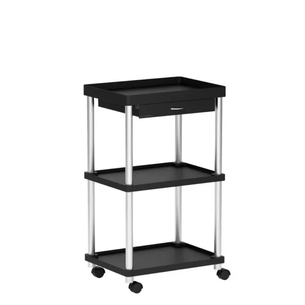 Mind Reader 3-Tier 7-Compartment Rolling Black Coffee Cart