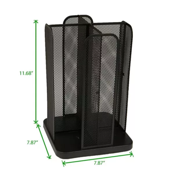 Mind Reader Cup and Lid Carousel Holder Organizer, Cup Dispenser Black Metal Mesh