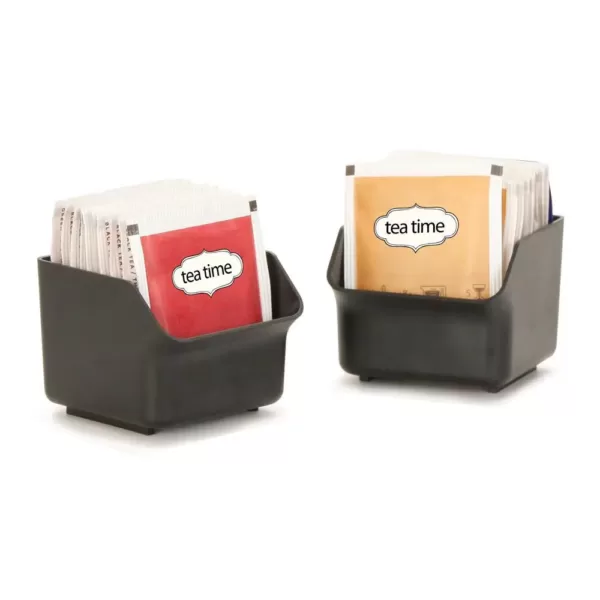 Mind Reader Clutch 6-Drawer 90-Bag Black Tea Bag Holder