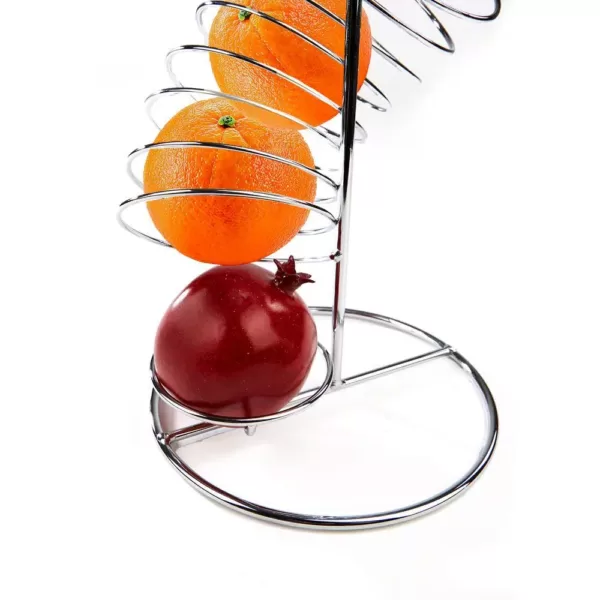 Mind Reader Stainless Steel Twisted Orange Fruit Holder in Silver