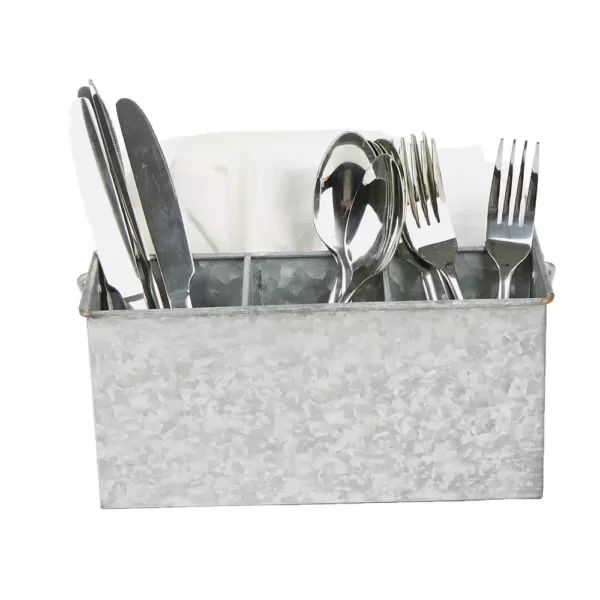 Mind Reader Silver Galvanized steel Utensils Caddy Serve Ware Holder Basket Kitchen Condiment Organizer