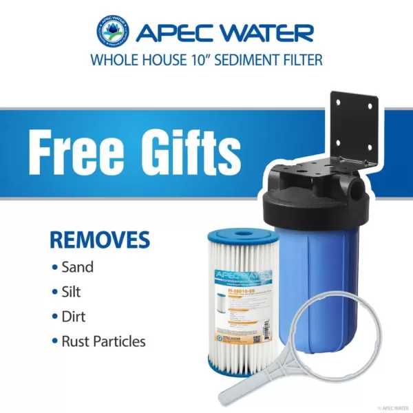 APEC Water Systems Premium 10 GPM Salt-Free Water Softener and Whole House Water Filtration System