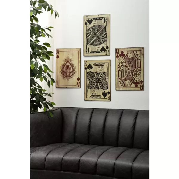 IMAX Leonato 18 in. H x 12.75 in. W Iron Playing Card Wall Decor (Set of 4)