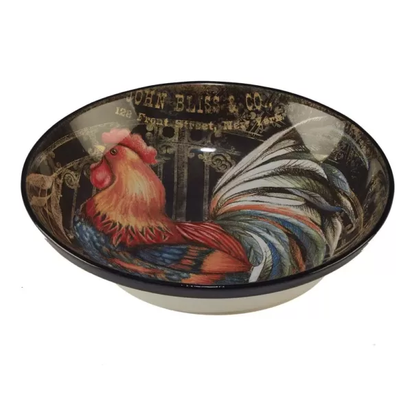 Certified International Gilded Rooster Multi-Colored 13 in. x 3 in. Serving/Pasta Bowl