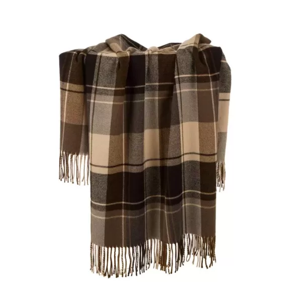 Glitzhome 50 in. H Woven Plaid Throw Blanket