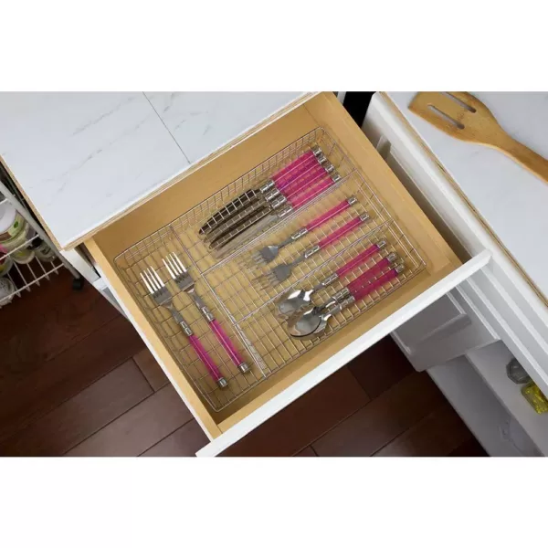 Home Basics 5 in x 1.5 in x 20 in Chrome Cutlery Holder