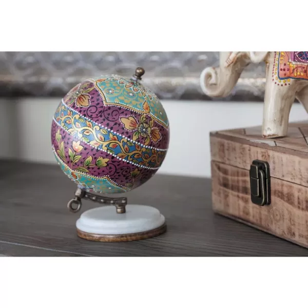 LITTON LANE 7 in. x 5 in. Modern Decorative Globe in Magenta