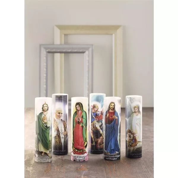 Stonebriar Collection 8 in. Virgin of Guadalupe LED Prayer Candle