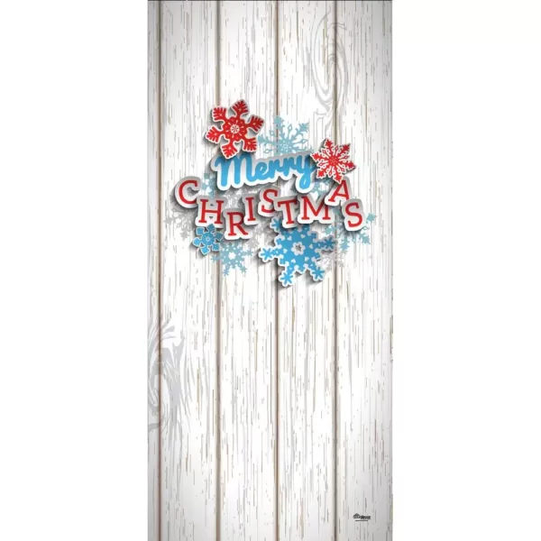 My Door Decor 7 ft. x 16 ft. Red Truck Christmas-Christmas Garage Door Decor Mural for Double Car Garage