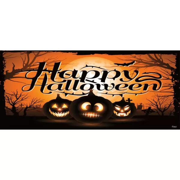 My Door Decor 7 ft. x 16 ft. Night of the Jack-O'-Lantern Outdoor Halloween Holiday Garage Door Decor Mural for Double Car Garage