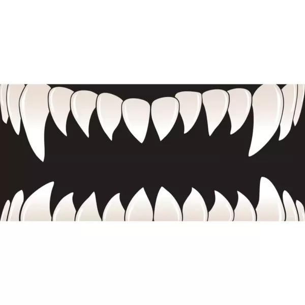 My Door Decor 7 ft. x 16 ft. Scary Teeth Halloween Garage Door Decor Mural for Double Car Garage Car Garage