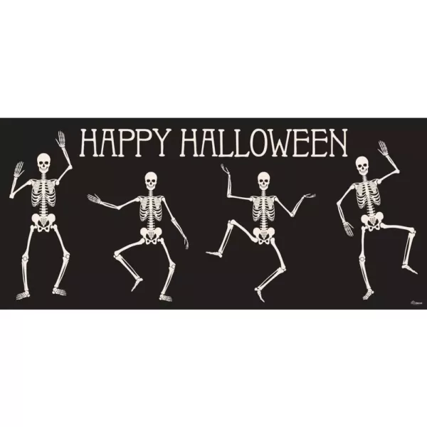 My Door Decor 7 ft. x 16 ft. Happy Halloween Skeletons Garage Door Decor Mural for Double Car Garage Car Garage