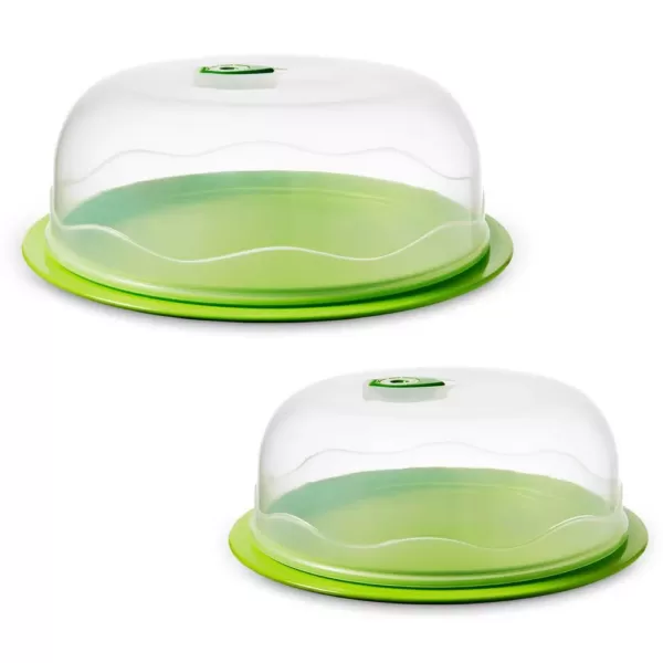 Ozeri INSTAVAC Ready-Serve Domed Food Storage Container, BPA-Free 4-Piece Nesting Set with Vacuum Seal