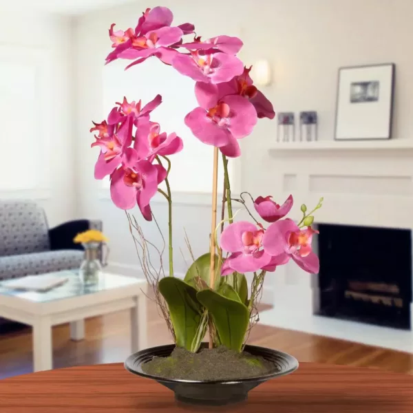 National Tree Company 17 in. Pink Orchid Flowers