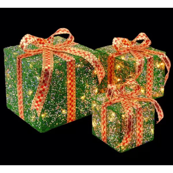 National Tree Company Pre-Lit Green Sisal Gift Box Assortment