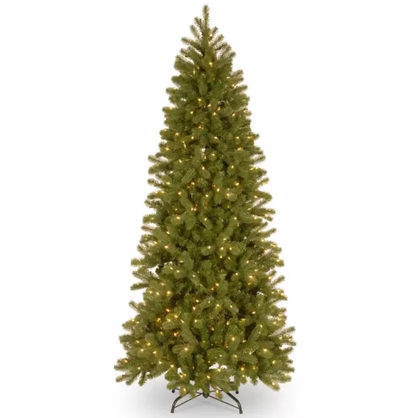 National Tree Company 7 ft. Feel Real Downswept Douglas Fir Pencil Slim Hinged Tree with 300 Dual Color LED Lights