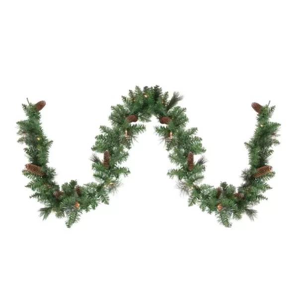 Northlight 9 ft. x 10 in. Pre-Lit Yorkville Pine Artificial Christmas Garland - Clear Lights