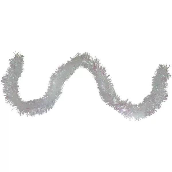 Northlight 50 ft. 6-Ply Unlit Festive Shiny White Iridescent Christmas Tinsel Garland