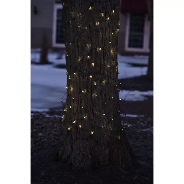 Northlight 2 ft. x 8 ft. Clear Mini Net Style Tree Trunk Wrap Christmas Lights with Brown Wire