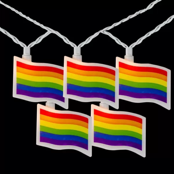 Northlight 7.5 ft. 10-Light Clear Pride Flag Novelty Incandescent String Lights with White Wire