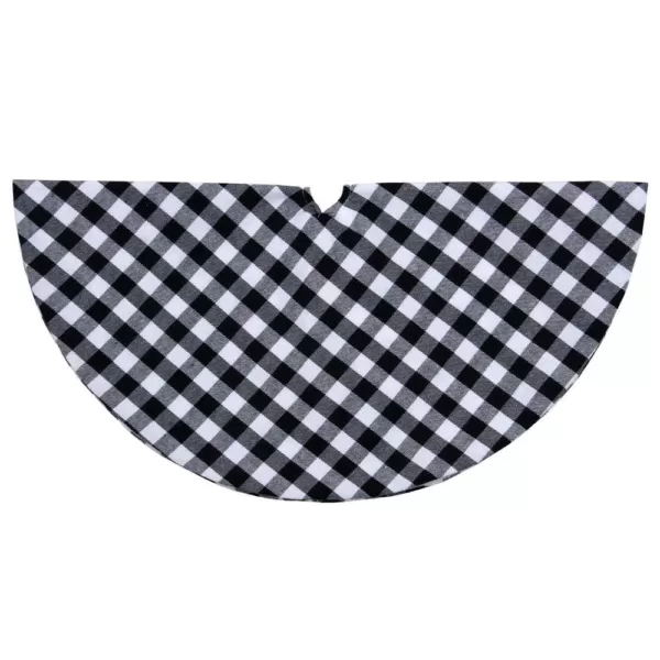 Northlight 20 in. White and Black Buffalo Plaid Mini Christmas Tree Skirt